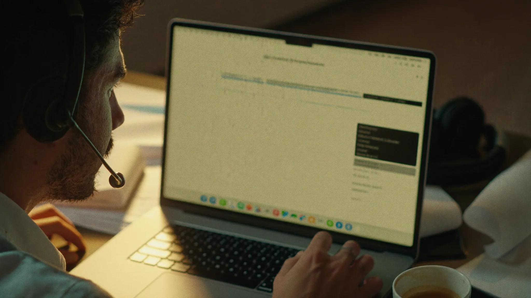 Sales rep at a Mac learning a CRM workflow with on-screen guidance